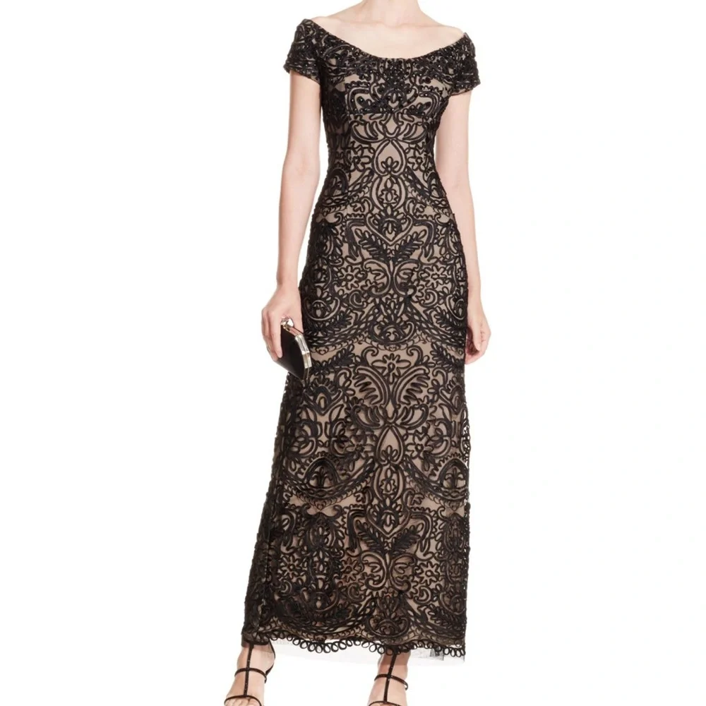 Alex Evenings Black Lace Maxi Dress - Picture 1 of 5